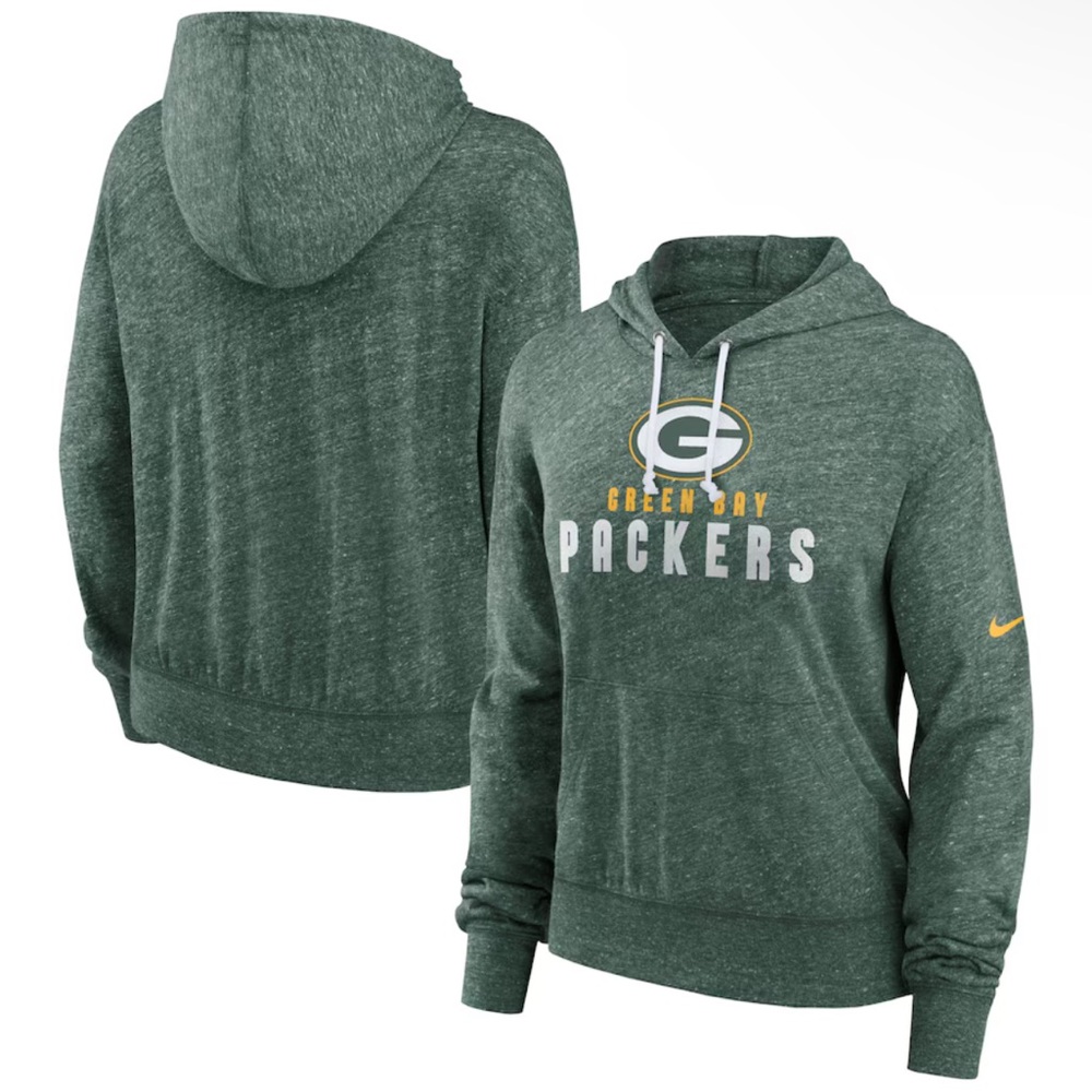NWT Women’s 1X Green Bay Packers Nike Green Gym Vintage Lightweight Hoodie